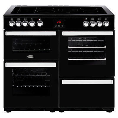 Belling Cookcentre 100E Electric Range Cooker with Ceramic Hob Black